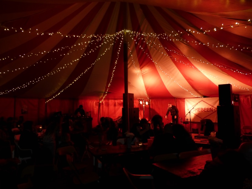 40 round circus tent with fairy lights levenshulme beer festival