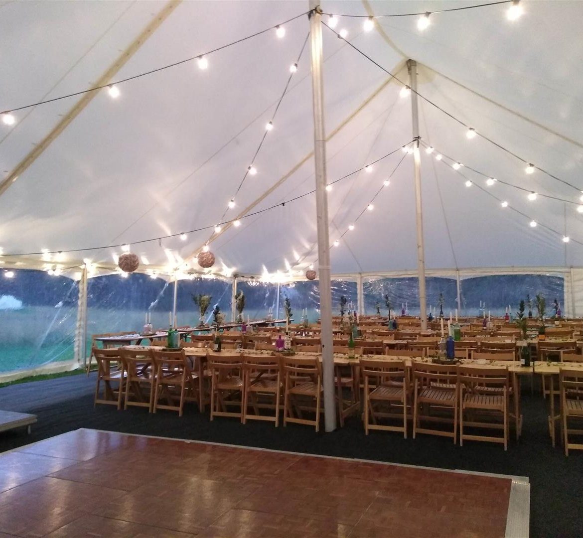 Unlined, 40x60ft Epic, , festoon lighting