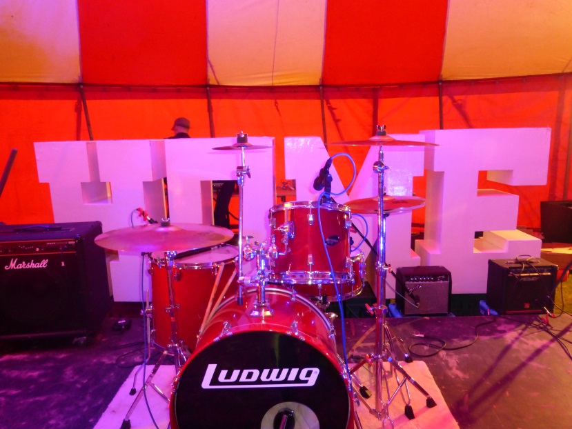 circus tent with drums